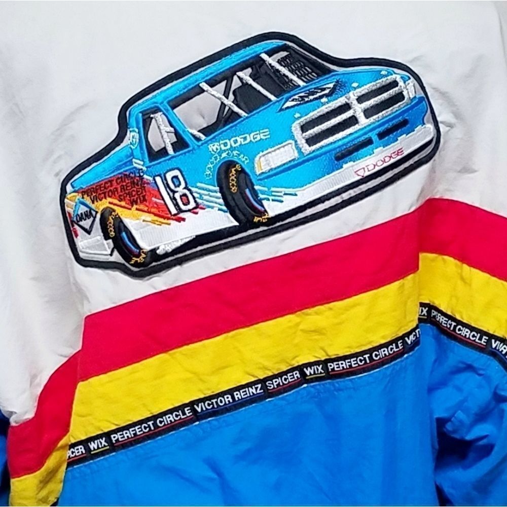 RARE Vintage 80s Swingstar Dodge Motorsports Dana Racing Colorblock Windbreaker - Picture 13 of 16